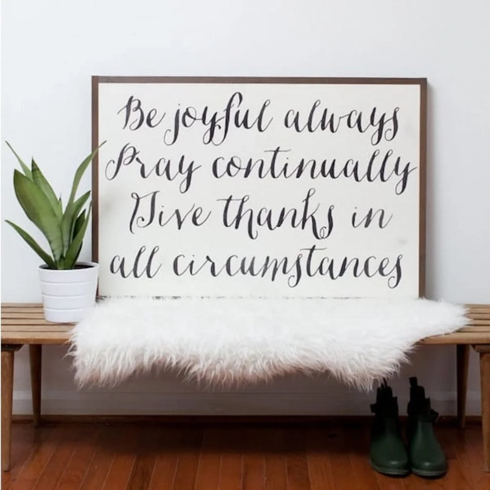 Be Joyful Always Wall Art, 3’x2’, Hand Painted on Real Wood, LIKE NEW